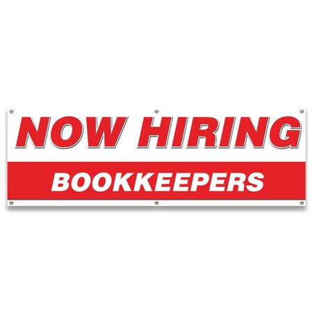 Signmission Now Hiring Bookkeepers Banner Apply Inside Accepting Application Single Sided B-72-30205